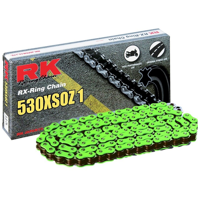 Cadena RK FG530XSOZ1 con 118 eslabones verde