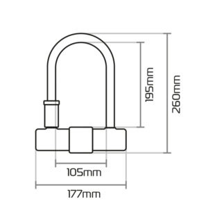 Candado U OXFORD Magnum con soporte - 177x260mm - Certificado ART4 / Sold Secure Gold / FG SBSC