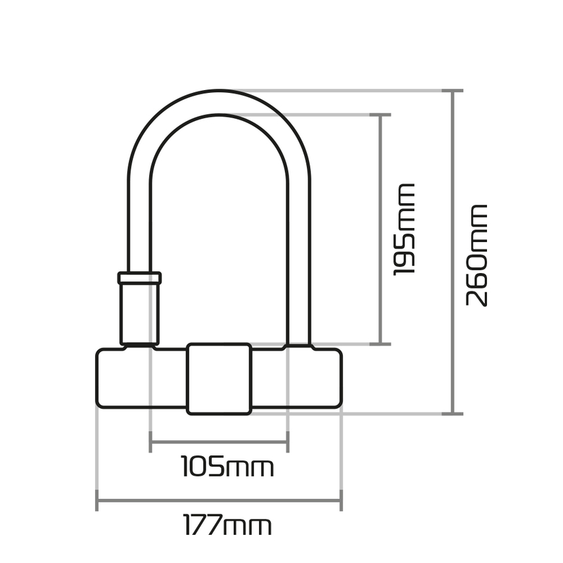 Candado U OXFORD Magnum con soporte - 177x260mm - Certificado ART4 / Sold Secure Gold / FG SBSC
