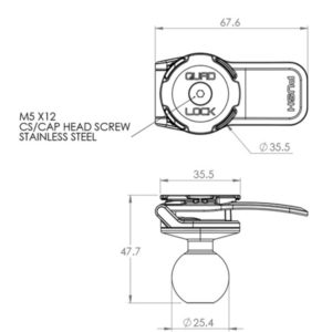 Adaptador de bola QUAD LOCK de 1" - Soporte para motocicleta RAM