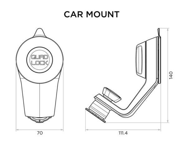 Soporte para parabrisas/tablero de automóvil QUAD LOCK
