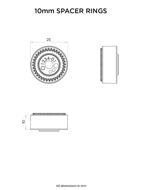 Juego de separadores de soporte de manillar/espejo QUAD LOCK (2x10mm)