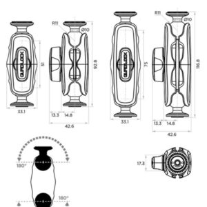 Brazo de doble pivote QUAD LOCK 360 - Versión media