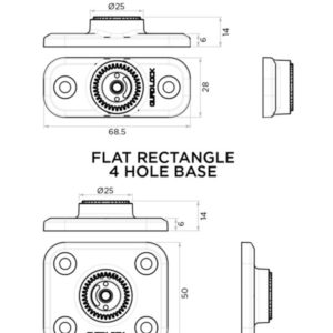 Base rectangular de 2 agujeros QUAD LOCK 360