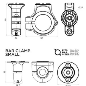 Base de abrazadera de barra QUAD LOCK 360 - Mediana