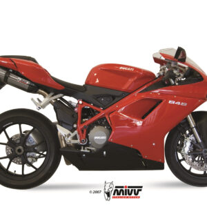 Mivv 2 Slip-On Suono St. Steel con tapa carbono Ducati 848 2007-13 / 1098 2007-11 / 1198 2009-12