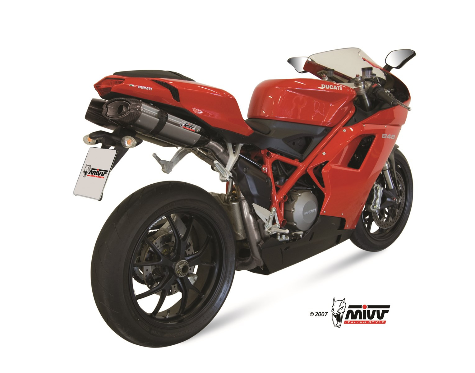 Mivv 2 Slip-On Suono St. Steel con tapa carbono Yamaha YZF 1000 R1 2007-08