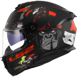 CASCO LS2 FF808 STREAM II ANGRY MONKEY M.BLACK RED-06