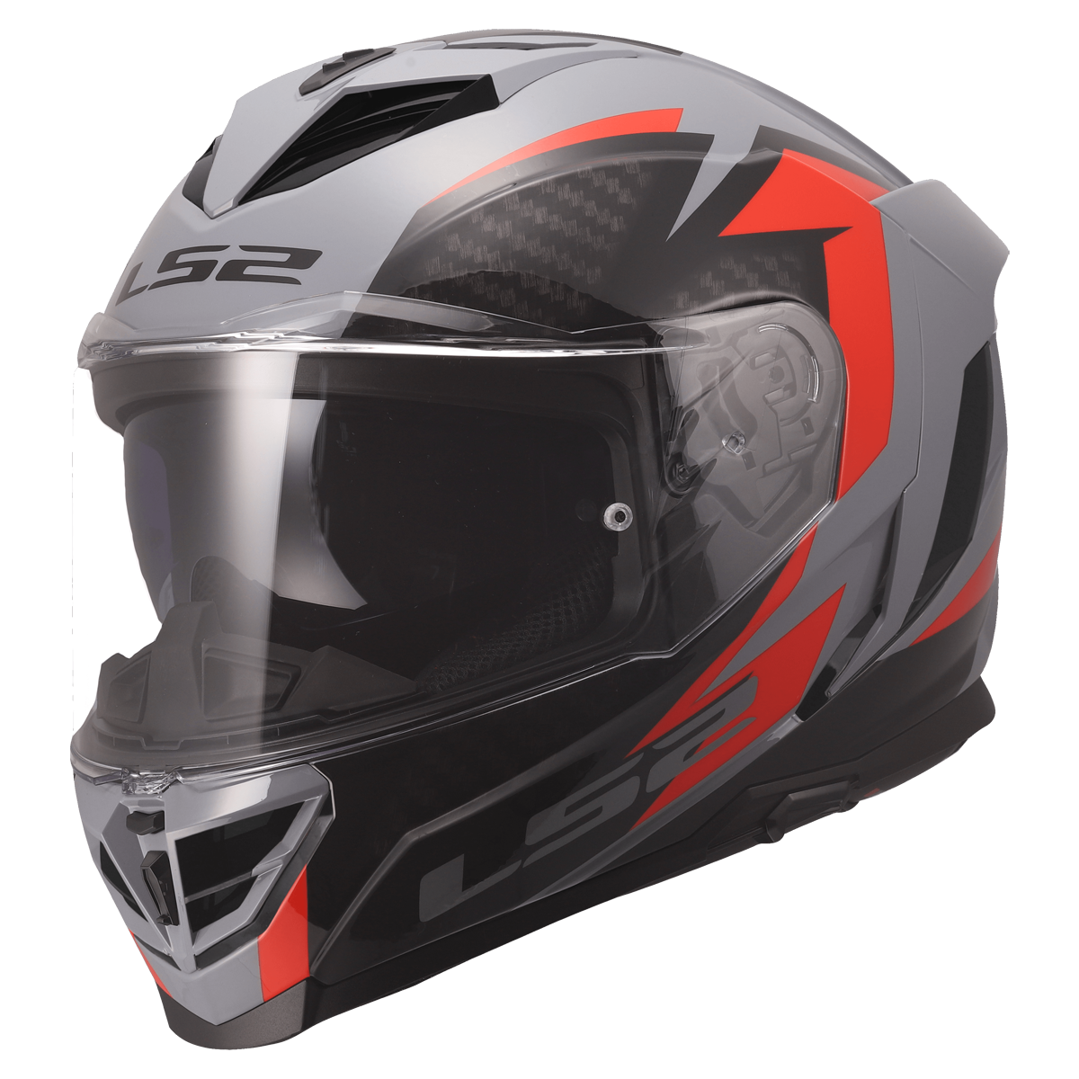 CASCO LS2 FF818 STORM III DYNAMO GREY RED