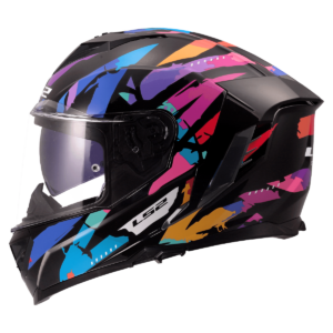 CASCO LS2 FF818 STORM III KAOS BLACK PURPLE BLUE