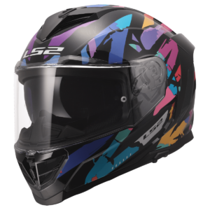 CASCO LS2 FF818 STORM III KAOS BLACK PURPLE BLUE