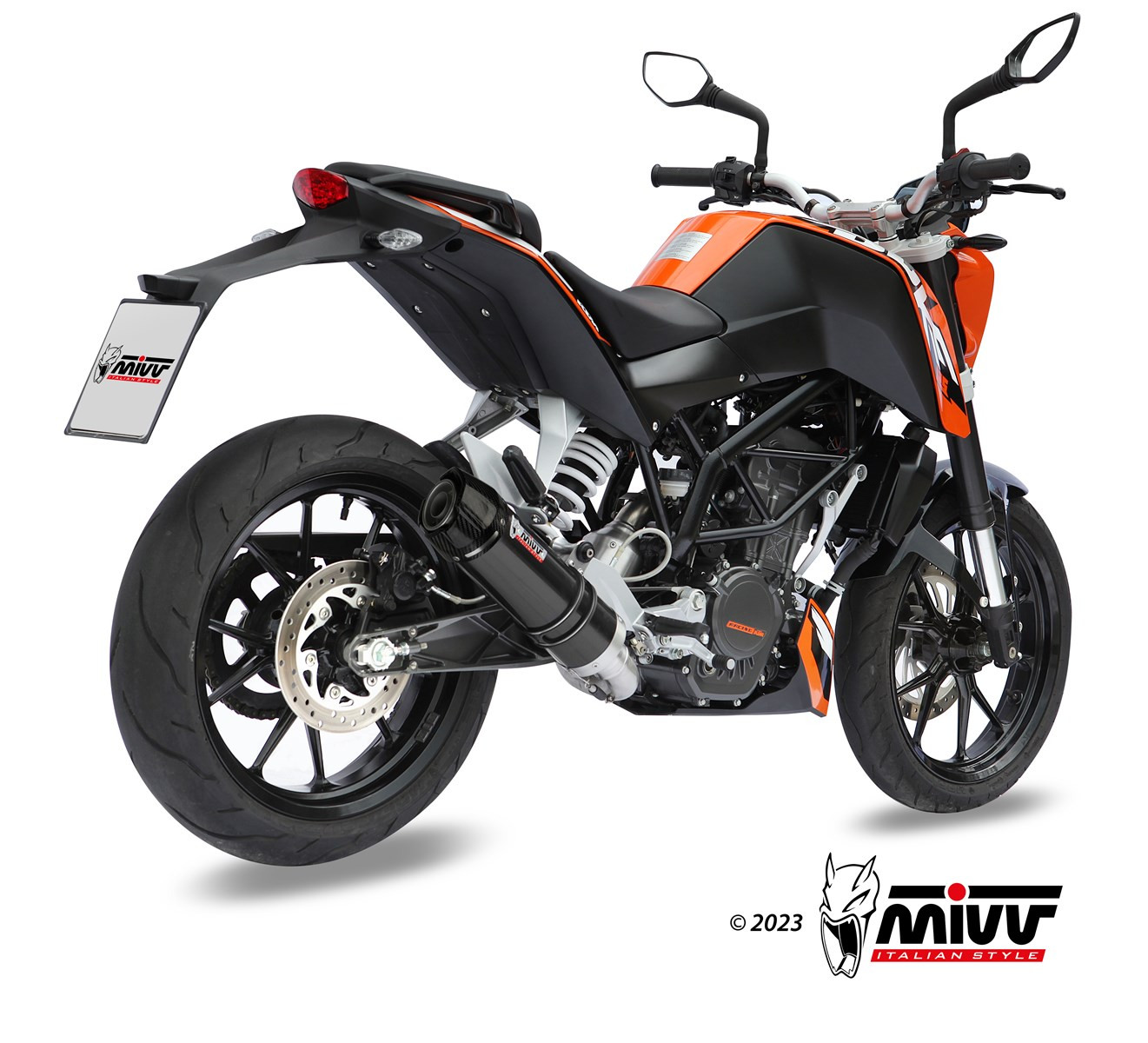 Mivv Full system 1x1 GP carbon con tapa carbono KTM 125 Duke 2011-16 / 200 Duke 2012-14