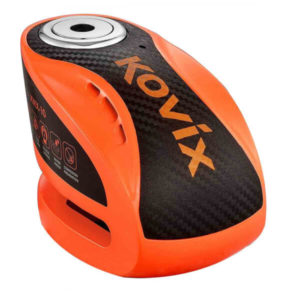 Candado disco para moto kovix knx10 naranja con alarma 120db seguro de 10mm doble lock