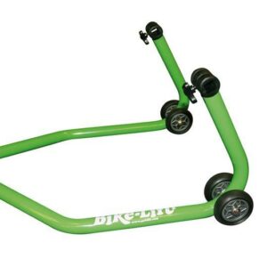 Caballete trasero universal BIKE LIFT verde con soportes de goma en "L"- RS-17