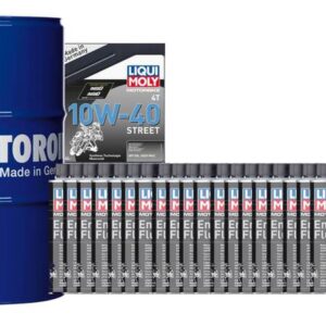 Pack LIQUI MOLY - Aceite de motor HC Sintético 10W-40 (1x Bidón 205L) + Limpia motores Engine Flush (24x Bote 250ml)