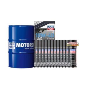 Pack LIQUI MOLY - Aceite de motor HC Sintético 10W-40 (1x Bidón 205L) + Lubricante multiuso (12x Spray 200ml)