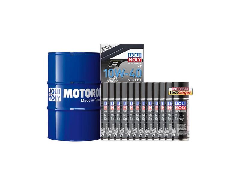 Pack LIQUI MOLY - Aceite de motor HC Sintético 10W-40 (1x Bidón 205L) + Lubricante multiuso (12x Spray 200ml)