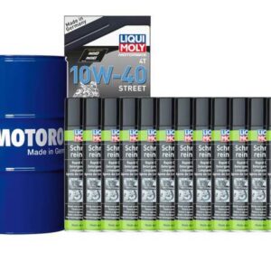 Pack LIQUI MOLY - Aceite de motor HC Sintético 10W-40 (1x Bidón 60L) + Limpia frenos (12x Spray 500ml)