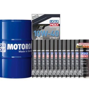 Pack LIQUI MOLY - Aceite de motor HC Sintético 10W-40 (1x Bidón 60L) + Lubricante multiuso (12x Spray 200ml)