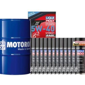 Pack LIQUI MOLY - Aceite de motor Sintético 5W-40 (1x Bidón 60L) + Lubricante multiuso (12x Spray 200ml)