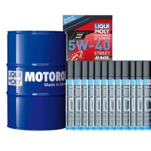 Pack LIQUI MOLY - Aceite de motor Sintético 5W-40 (1x Bidón 60L) + Lubricante de silicona (12x Spray 300ml)