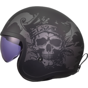 CASCO LS2 OF599 SPITFIRE II WILLY BLACK GREY-06