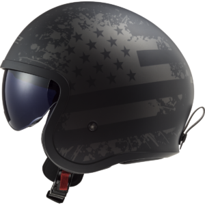 CASCO LS2 OF599 SPITFIRE II MATT BLACK FLAG-06