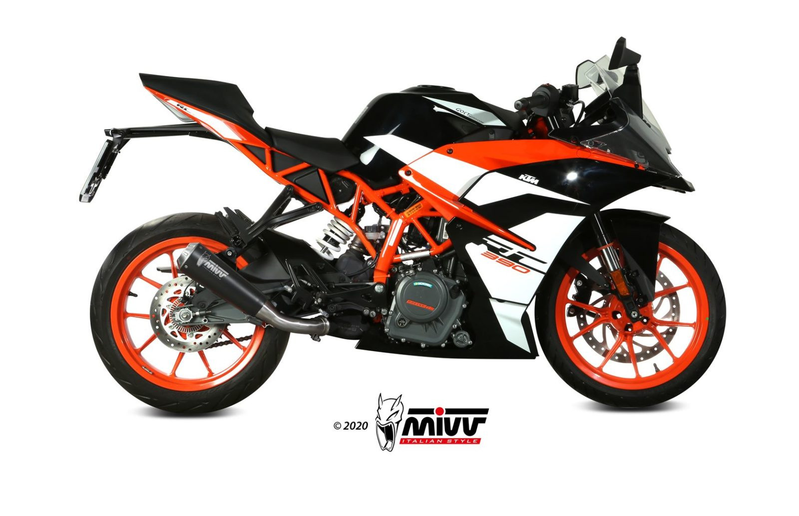 Mivv Slip-On X-M1 black KTM 125/390 Duke / RC 125/390 2017-20