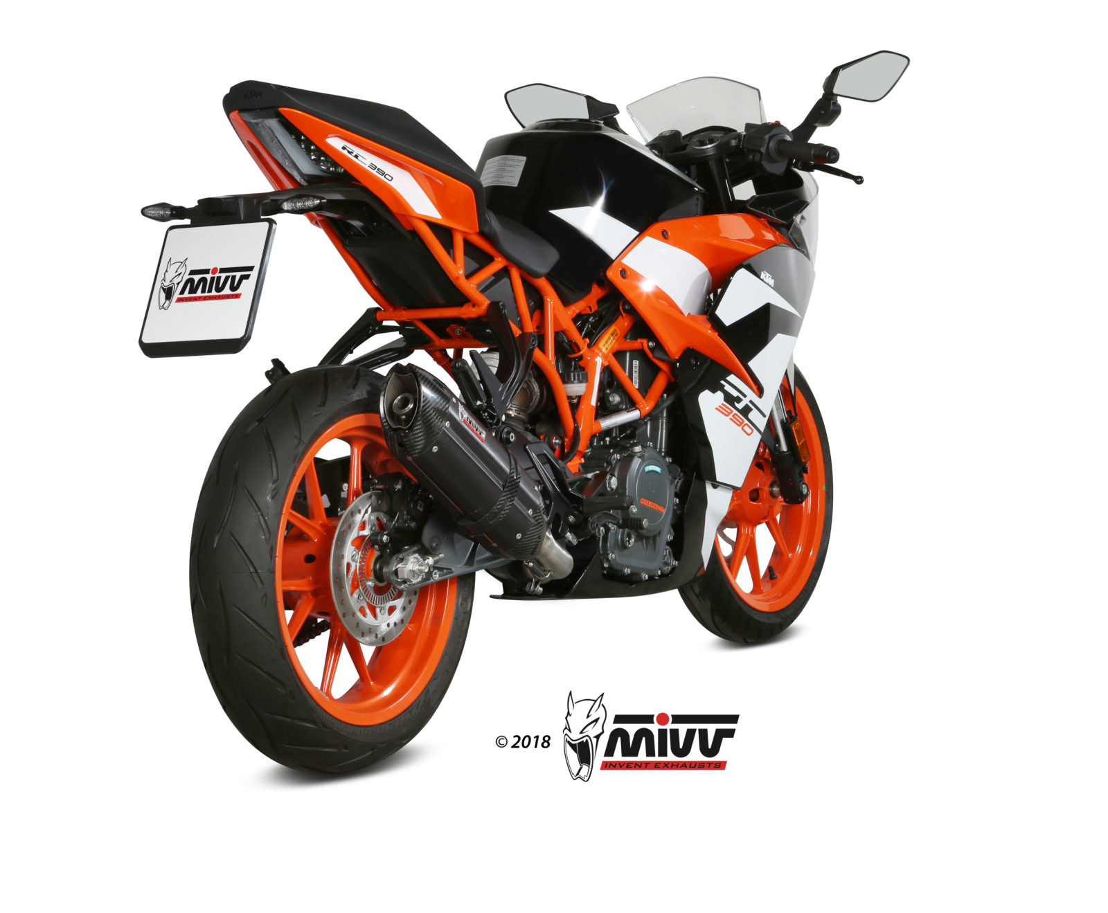 Mivv Slip-On Suono black con tapa carbono KTM 125/390 Duke / RC 125/390 2017-20