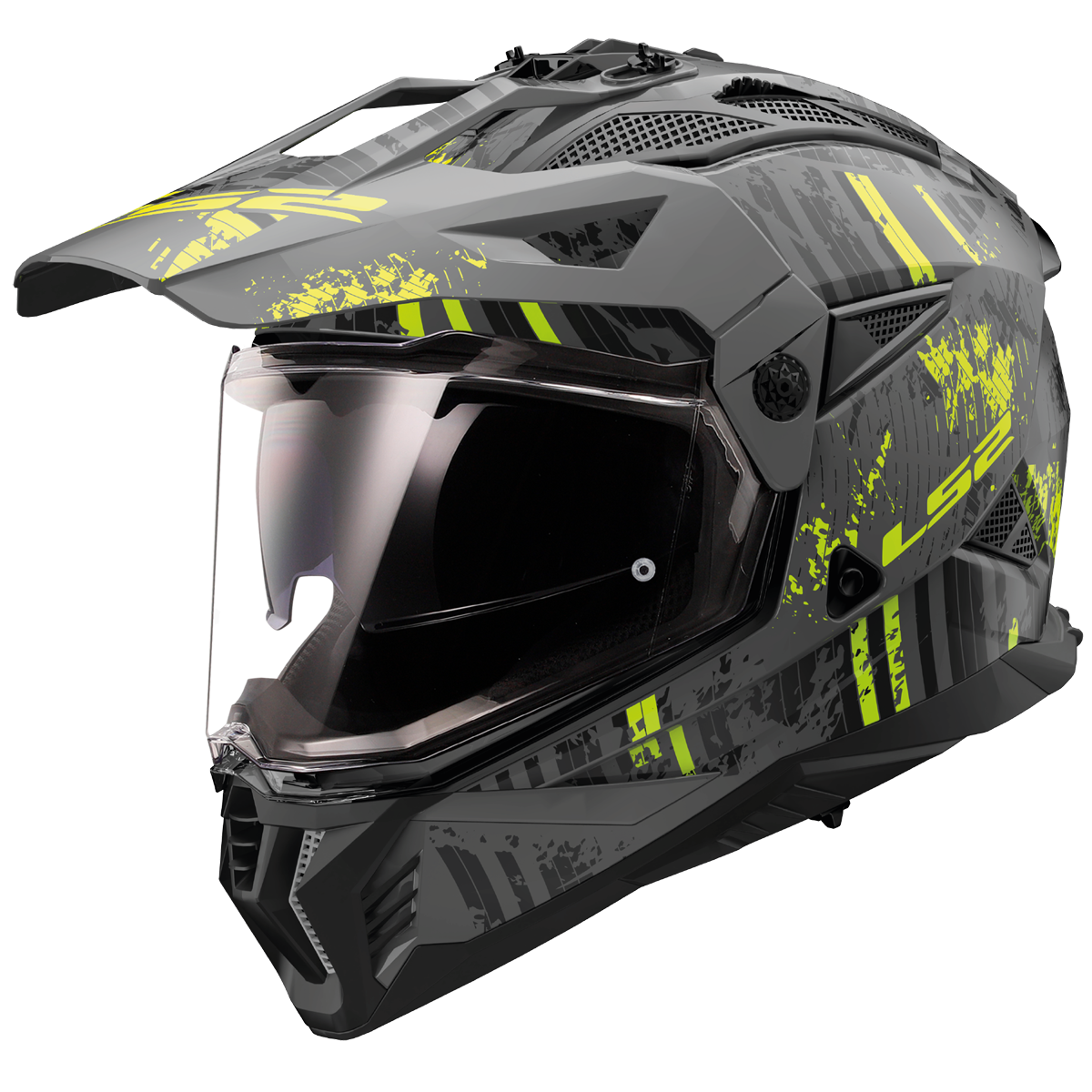 CASCO LS2 MX702 PIONEER II CRAZY M.BLACK H-V YELL.-06