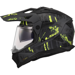 CASCO LS2 MX702 PIONEER II CRAZY M.BLACK H-V YELL.-06
