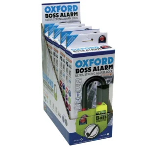 CANDADO HORQUILLA OXFORD C/ALARMA BOSS ALARM 14MM AMARILLO