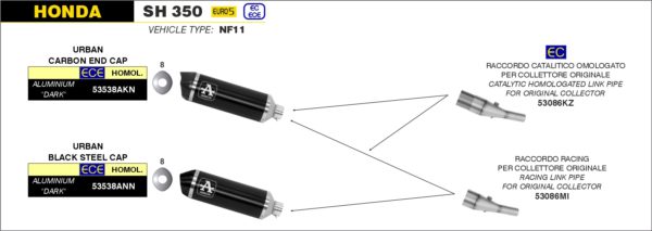 Arrow Conector racing para escape Urban 53086MI