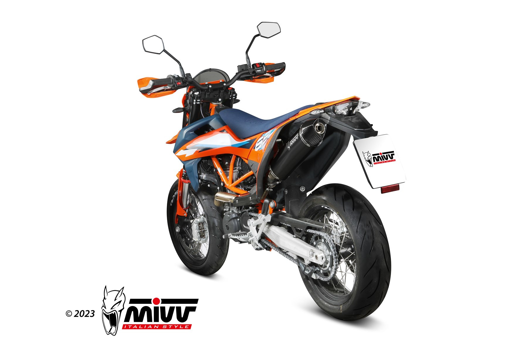 Mivv 2 Slip-On HR-1 Black Moto GUZZI V7 STONE 2021-24