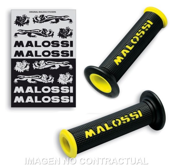 Puños Malossi Logo Amarillo Sin Tope