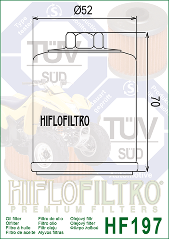 Filtro de aceite HIFLOFILTRO - HF197