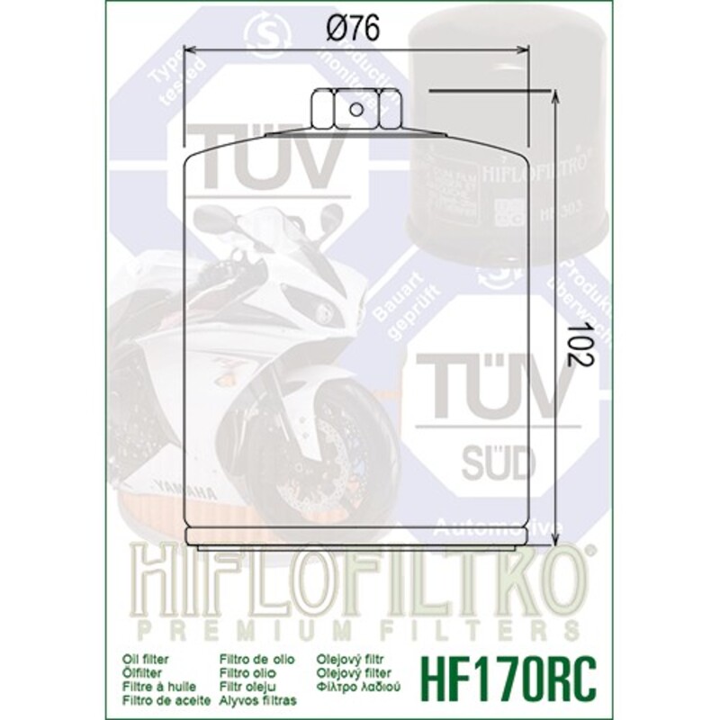 Filtro de aceite Hiflofiltro HF170BRC