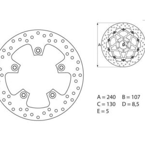 Disco de freno BREMBO Serie Oro redondo fijo