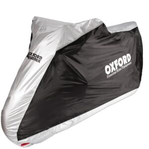 Funda de moto para exterior OXFORD Aquatex - Moto / Scooter - Negro / Plata - L