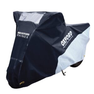 Funda de moto para exterior OXFORD Rainex - Moto / Scooter - Negro / Plata - L