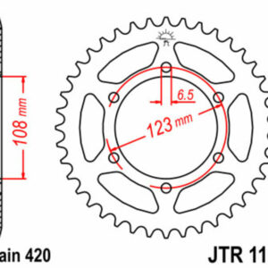 Corona JT SPROCKETS acero estándar 1133 - Paso 420