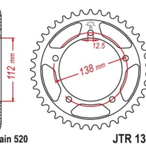 Corona JT SPROCKETS acero estándar 1316 - Paso 520