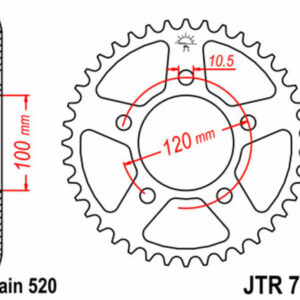 Corona JT SPROCKETS acero estándar 703 - Paso 520