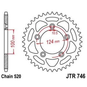 Corona JT 746 de acero con 46 dientes