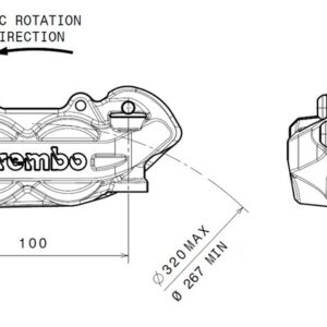 Pinza de freno BREMBO P4 delantero izquierdo titanio Ø32mm