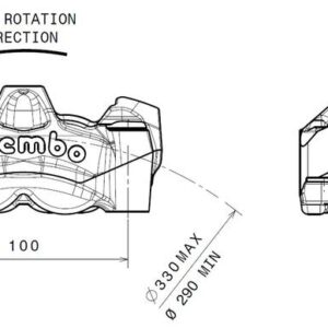 Pinza de freno BREMBO M50 delantera izquierda titanio Ø30mm