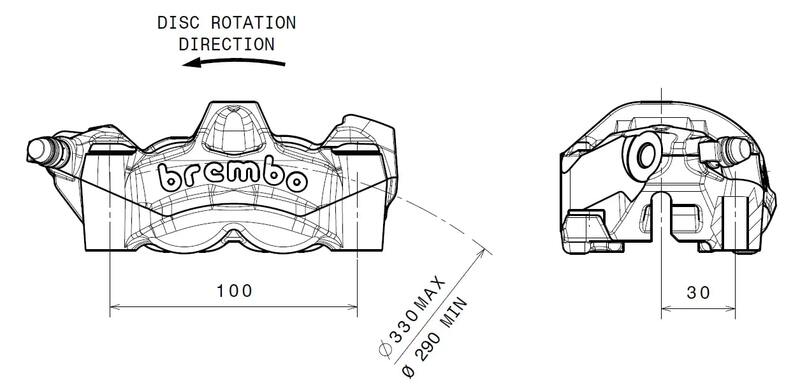 Pinza de freno BREMBO M50 delantera izquierda titanio Ø30mm