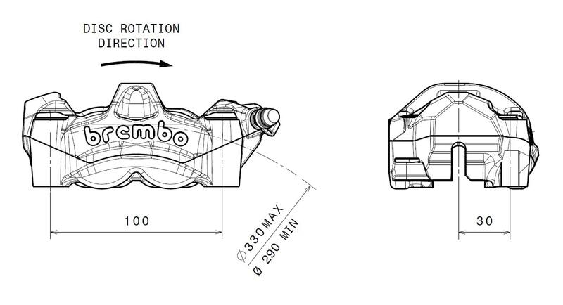 Pinza de freno delantera derecha BREMBO M50 titanio Ø30mm