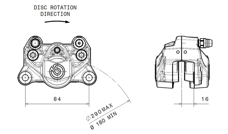 Pinza de freno BREMBO trasero negro Ø34mm