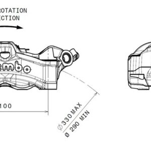 Pinza de freno delantera derecha BREMBO Stylema - Negro